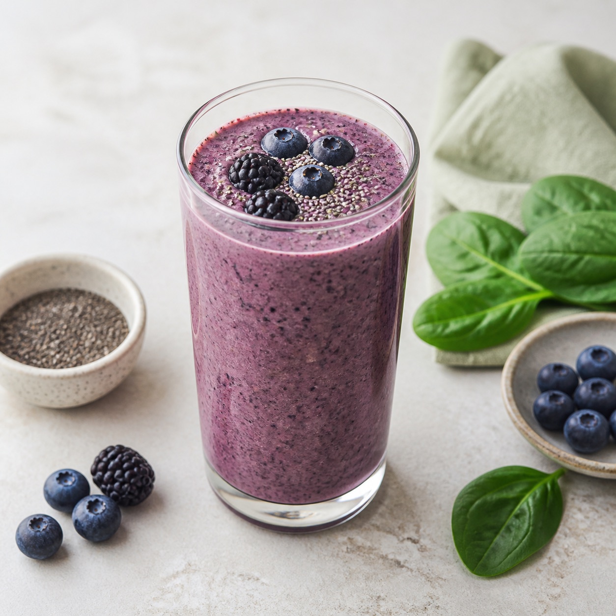 Smoothie met rood fruit en chiazaad