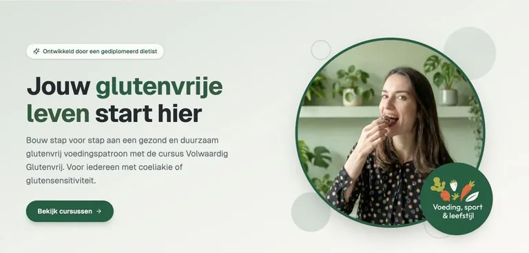 Screenshot van de online cursus Volwaardig Glutenvrij op Glutenvrijadvies.nl